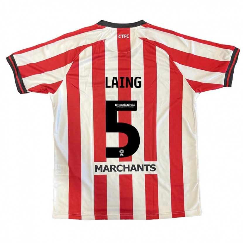 Danxen Niño Camiseta Levi Laing #5 Rojo Blanco 1ª Equipación 2024/25 La Camisa México