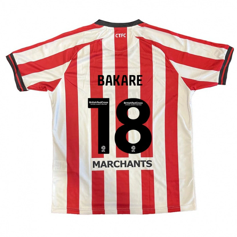 Danxen Niño Camiseta Ibrahim Bakare #18 Rojo Blanco 1ª Equipación 2024/25 La Camisa México