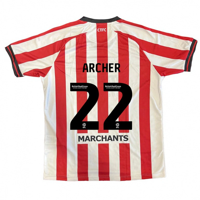 Danxen Niño Camiseta Ethon Archer #22 Rojo Blanco 1ª Equipación 2024/25 La Camisa México