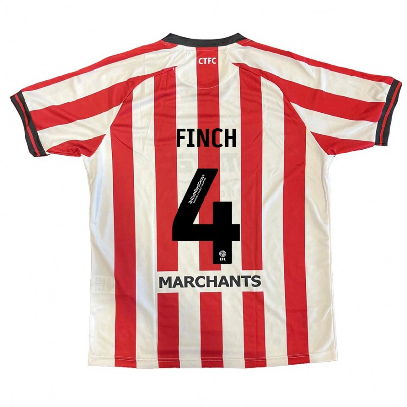 Danxen Niño Camiseta Holly Finch #4 Rojo Blanco 1ª Equipación 2024/25 La Camisa México