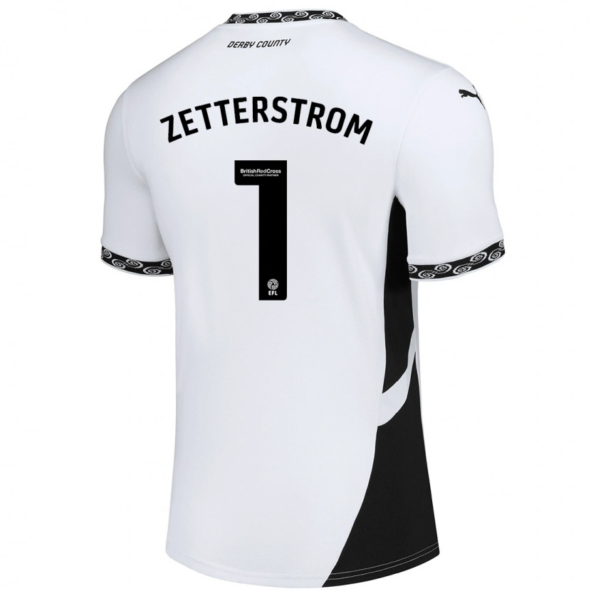 Danxen Niño Camiseta Jacob Widell Zetterström #1 Blanco Negro 1ª Equipación 2024/25 La Camisa México