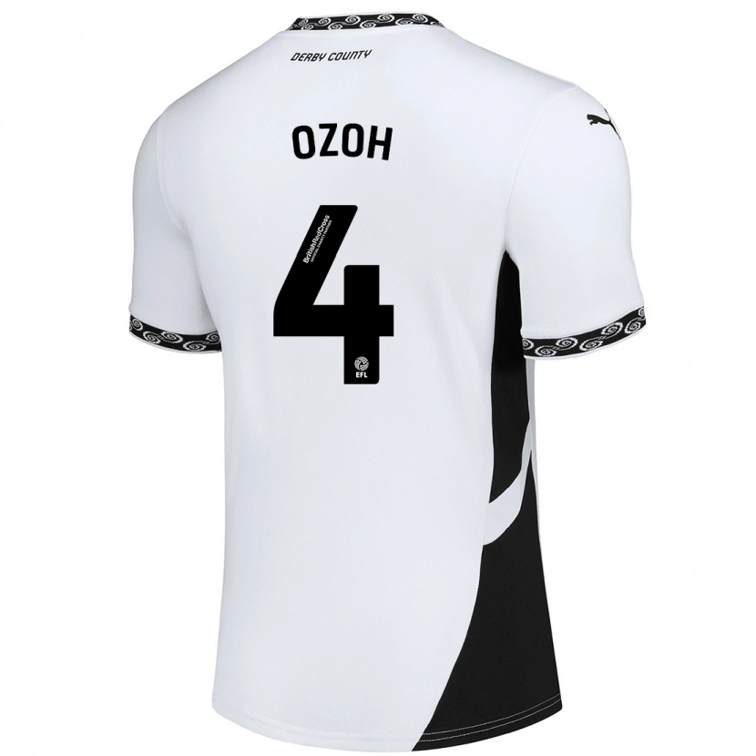 Danxen Niño Camiseta David Ozoh #4 Blanco Negro 1ª Equipación 2024/25 La Camisa México