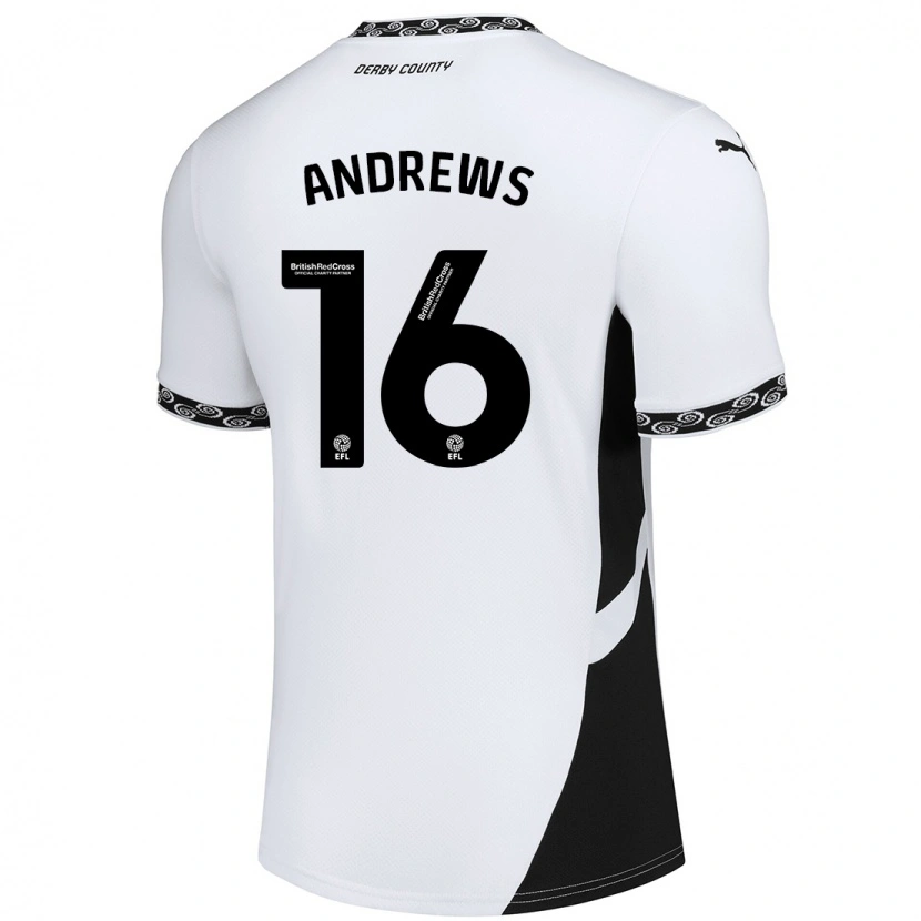 Danxen Niño Camiseta Marli Rhodes-Andrews #16 Blanco Negro 1ª Equipación 2024/25 La Camisa México