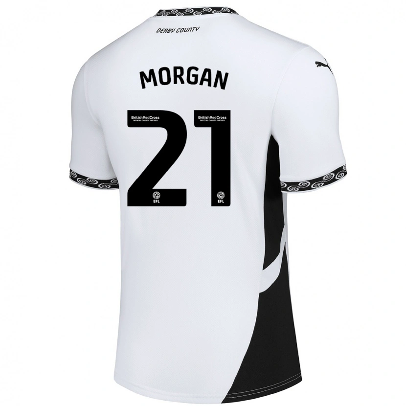Danxen Niño Camiseta Sarah Morgan #21 Blanco Negro 1ª Equipación 2024/25 La Camisa México