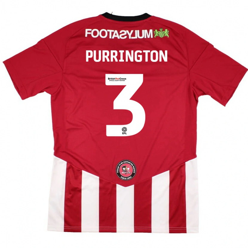 Danxen Niño Camiseta Ben Purrington #3 Rojo Blanco 1ª Equipación 2024/25 La Camisa México