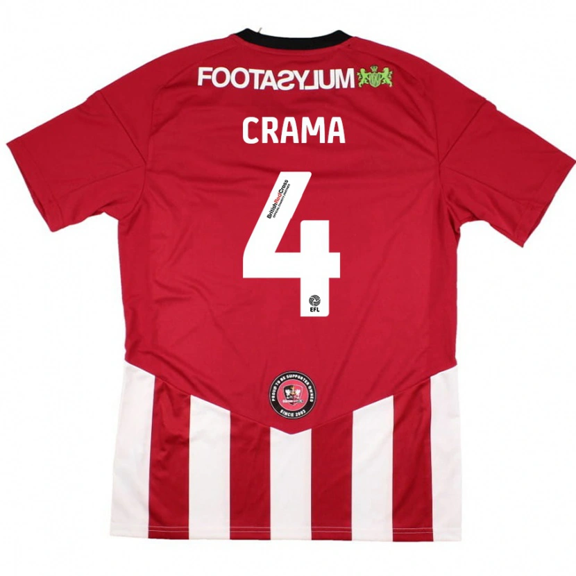 Danxen Niño Camiseta Tristan Crama #4 Rojo Blanco 1ª Equipación 2024/25 La Camisa México