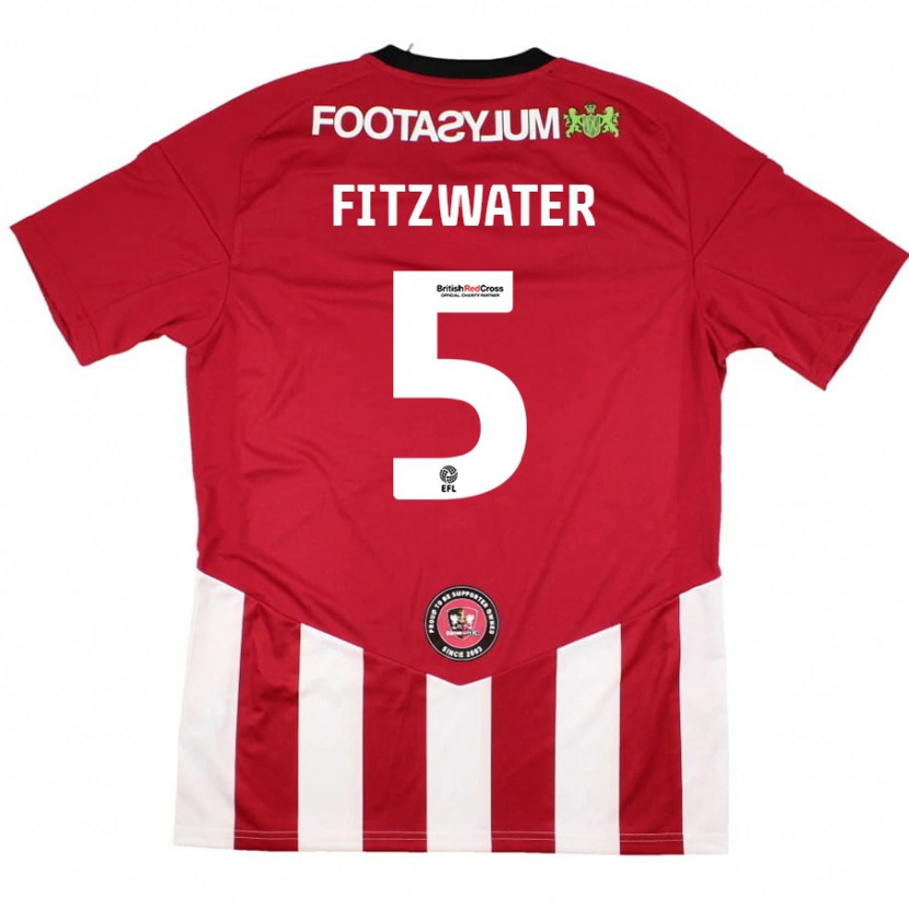Danxen Niño Camiseta Jack Fitzwater #5 Rojo Blanco 1ª Equipación 2024/25 La Camisa México