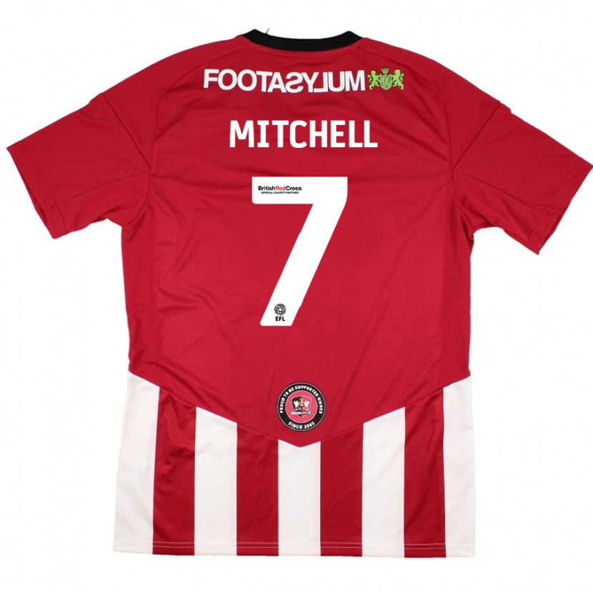 Danxen Niño Camiseta Demetri Mitchell #7 Rojo Blanco 1ª Equipación 2024/25 La Camisa México