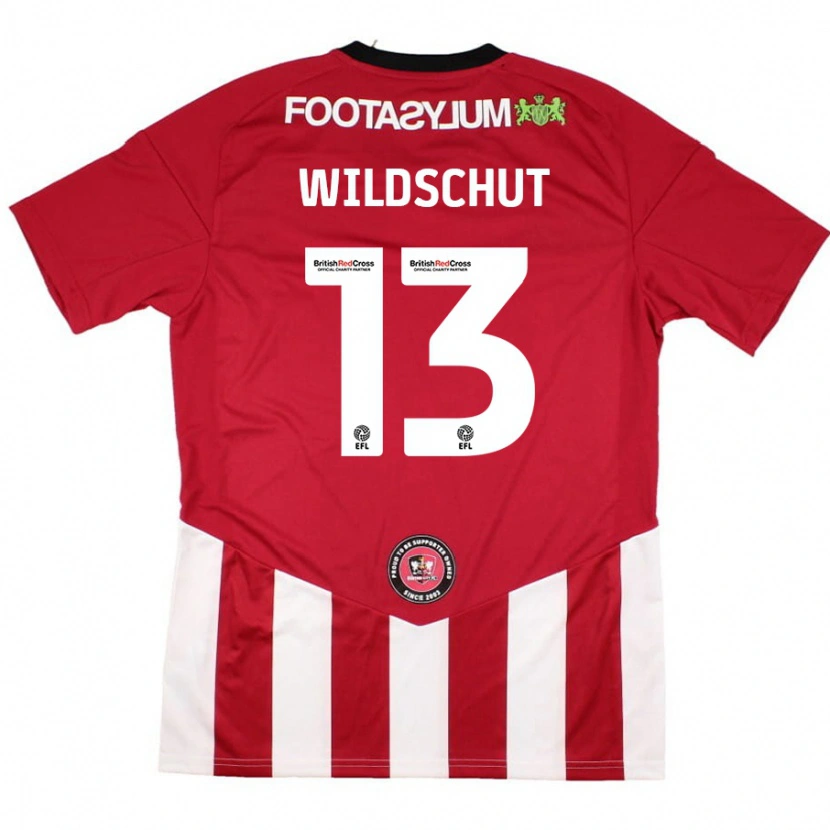 Danxen Niño Camiseta Yanic Wildschut #13 Rojo Blanco 1ª Equipación 2024/25 La Camisa México