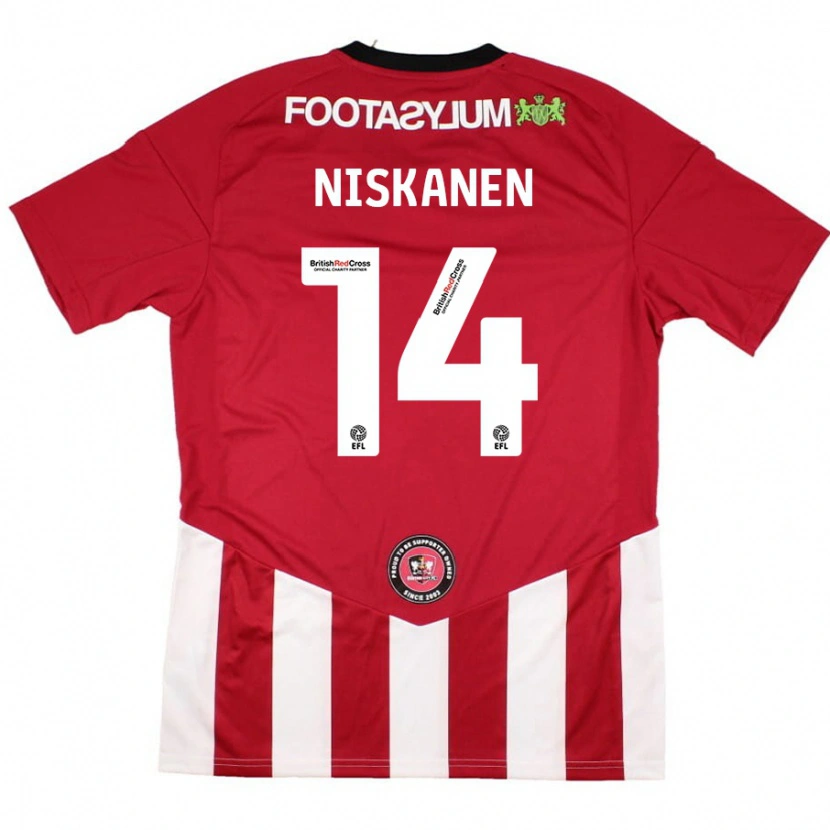 Danxen Niño Camiseta Ilmari Niskanen #14 Rojo Blanco 1ª Equipación 2024/25 La Camisa México