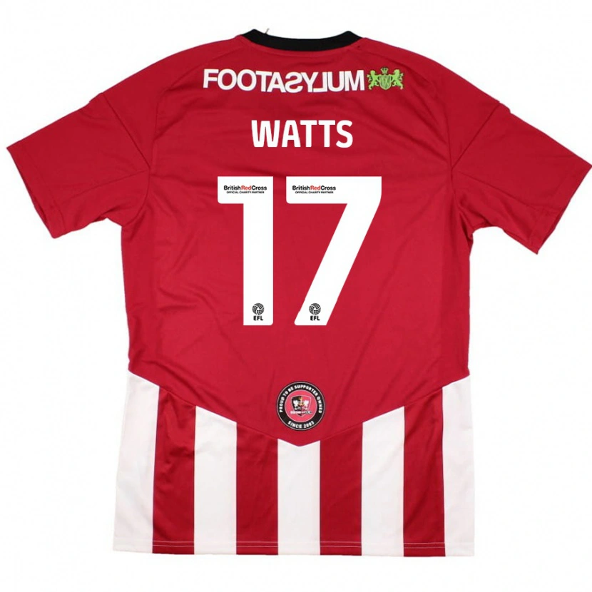 Danxen Niño Camiseta Caleb Watts #17 Rojo Blanco 1ª Equipación 2024/25 La Camisa México