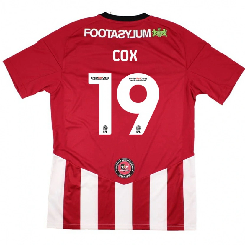 Danxen Niño Camiseta Sonny Cox #19 Rojo Blanco 1ª Equipación 2024/25 La Camisa México