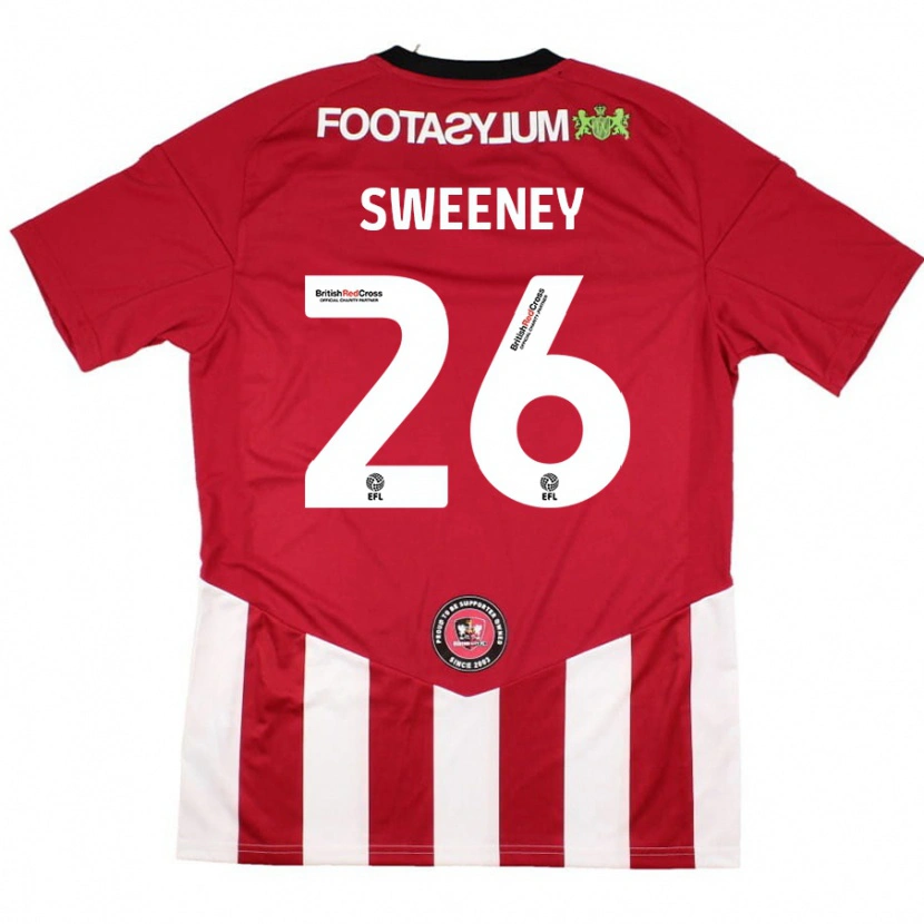 Danxen Niño Camiseta Pierce Sweeney #26 Rojo Blanco 1ª Equipación 2024/25 La Camisa México