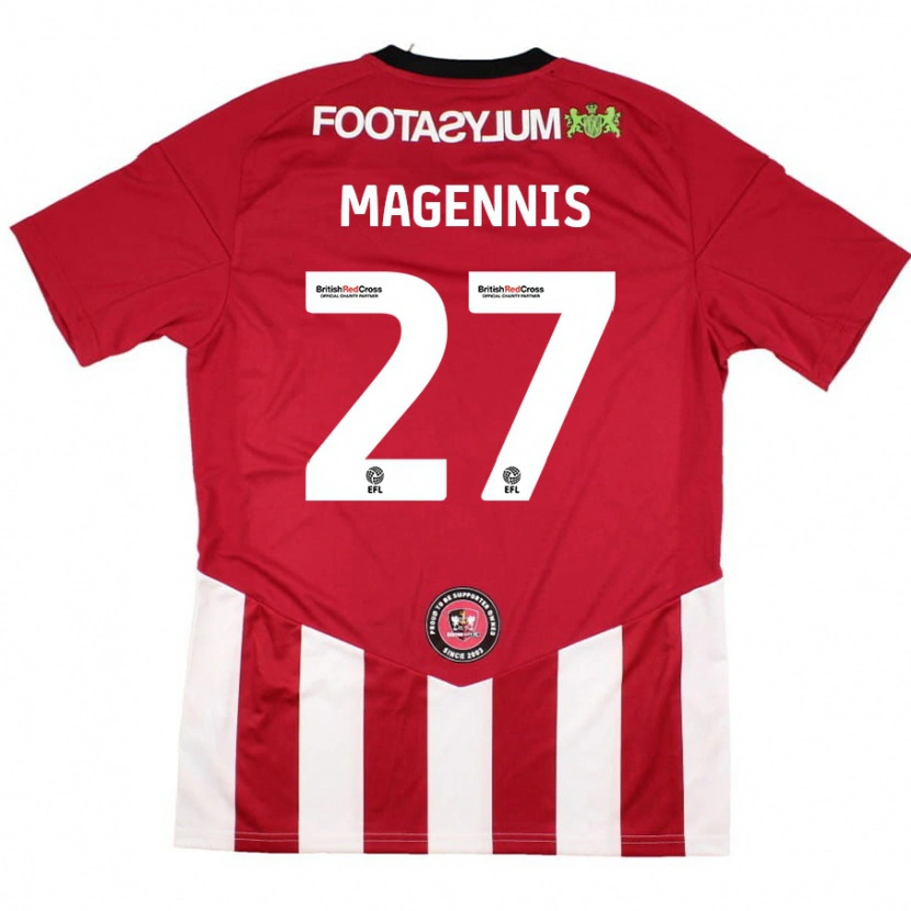 Danxen Niño Camiseta Josh Magennis #27 Rojo Blanco 1ª Equipación 2024/25 La Camisa México