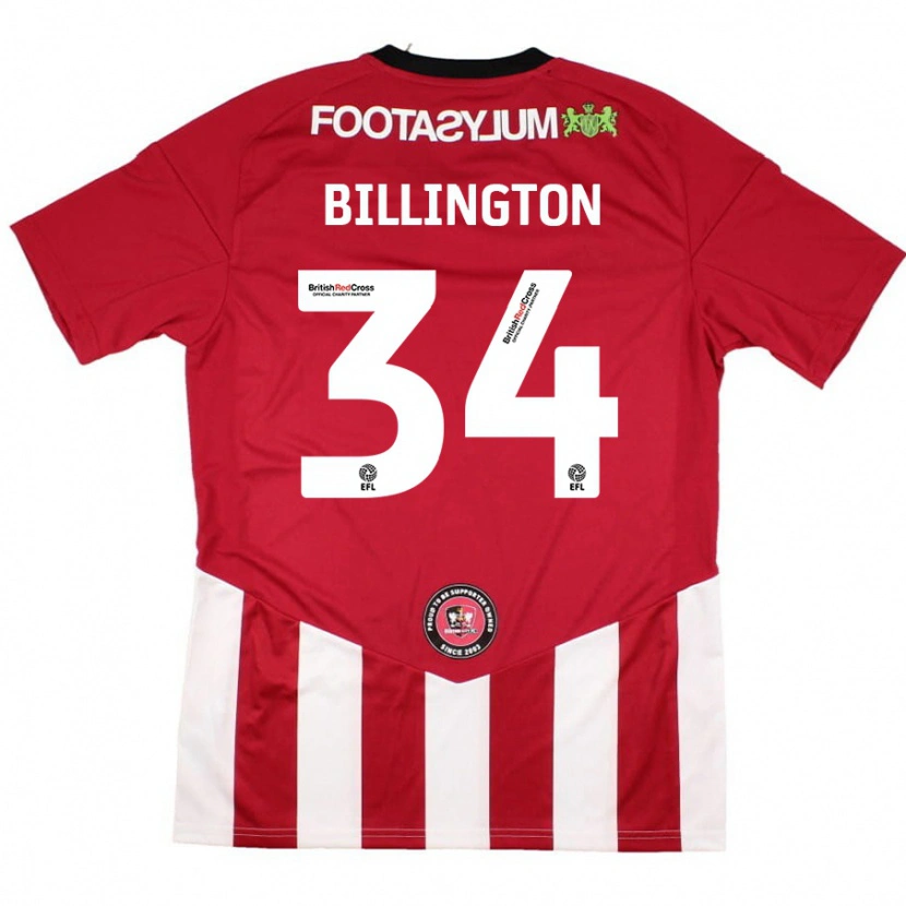 Danxen Niño Camiseta Gabe Billington #34 Rojo Blanco 1ª Equipación 2024/25 La Camisa México