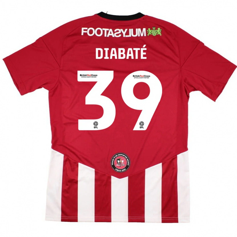 Danxen Niño Camiseta Cheick Diabaté #39 Rojo Blanco 1ª Equipación 2024/25 La Camisa México