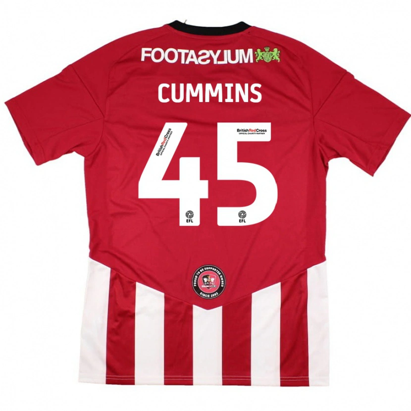 Danxen Niño Camiseta Charlie Cummins #45 Rojo Blanco 1ª Equipación 2024/25 La Camisa México