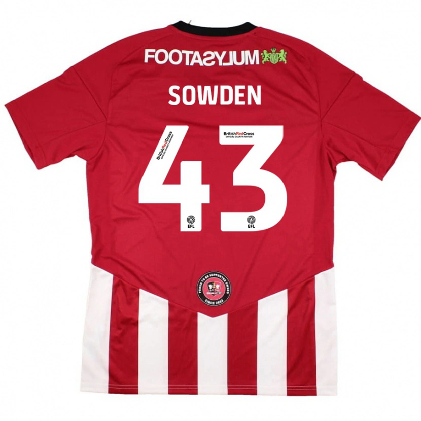 Danxen Niño Camiseta Andrew Sowden #43 Rojo Blanco 1ª Equipación 2024/25 La Camisa México