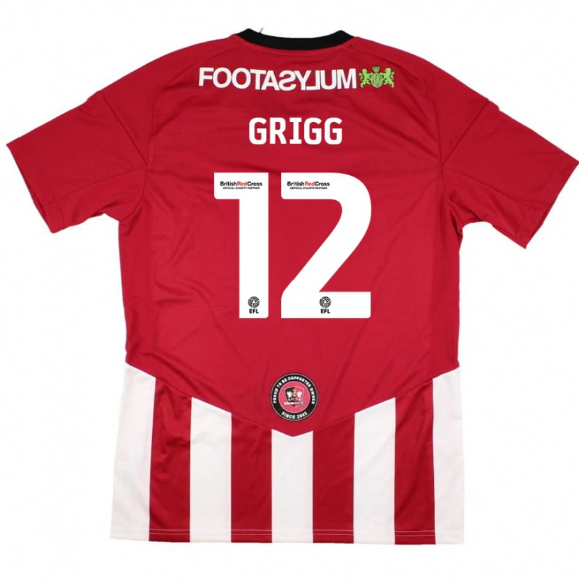 Danxen Niño Camiseta Katie Grigg #12 Rojo Blanco 1ª Equipación 2024/25 La Camisa México