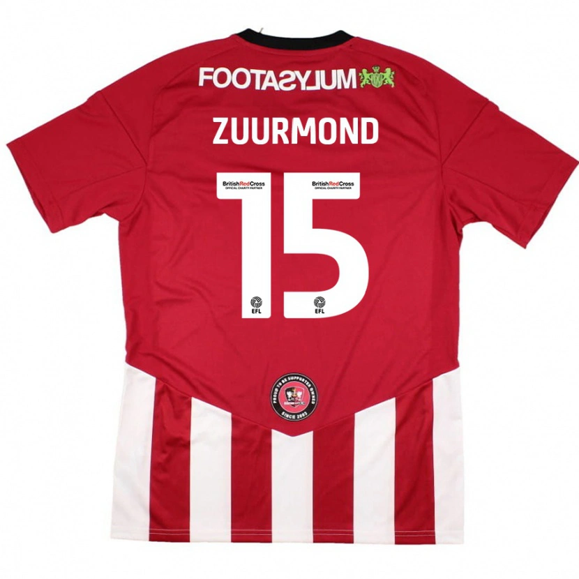 Danxen Niño Camiseta Ishbel Zuurmond #15 Rojo Blanco 1ª Equipación 2024/25 La Camisa México