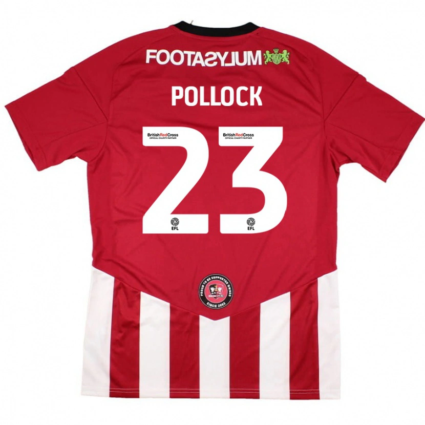 Danxen Niño Camiseta Amber Pollock #23 Rojo Blanco 1ª Equipación 2024/25 La Camisa México