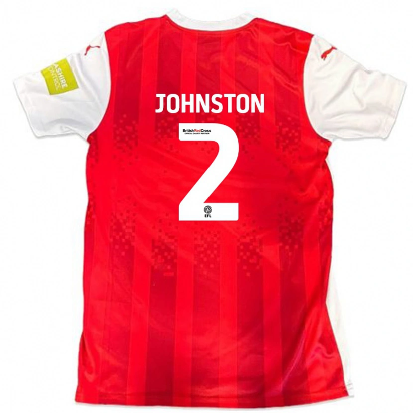 Danxen Niño Camiseta Carl Johnston #2 Rojo Blanco 1ª Equipación 2024/25 La Camisa México