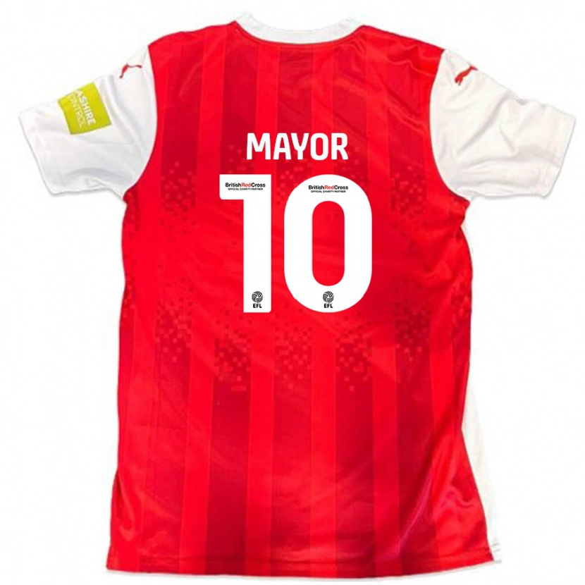 Danxen Niño Camiseta Danny Mayor #10 Rojo Blanco 1ª Equipación 2024/25 La Camisa México