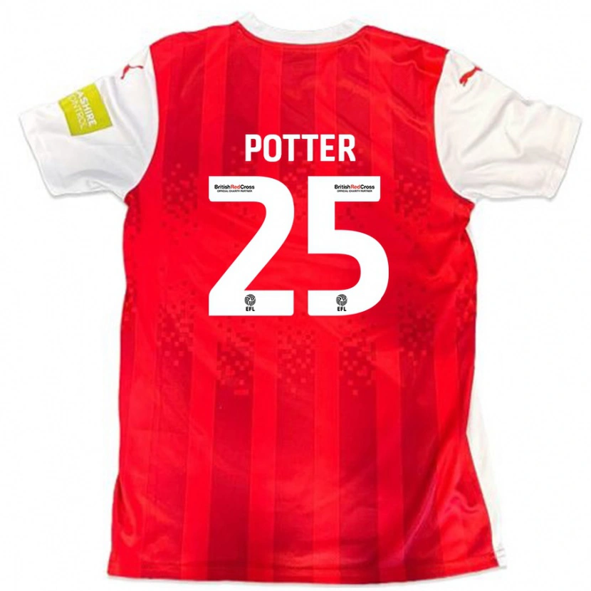 Danxen Niño Camiseta Finley Potter #25 Rojo Blanco 1ª Equipación 2024/25 La Camisa México