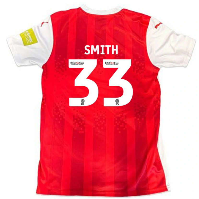 Danxen Niño Camiseta Pele Smith #33 Rojo Blanco 1ª Equipación 2024/25 La Camisa México