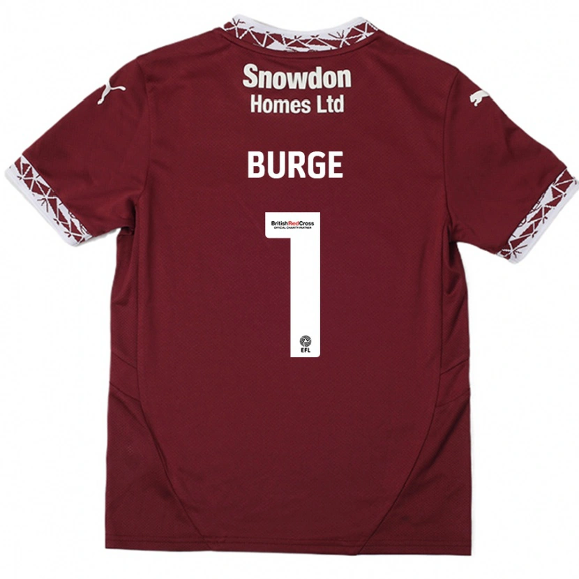 Danxen Niño Camiseta Lee Burge #1 Borgoña 1ª Equipación 2024/25 La Camisa México