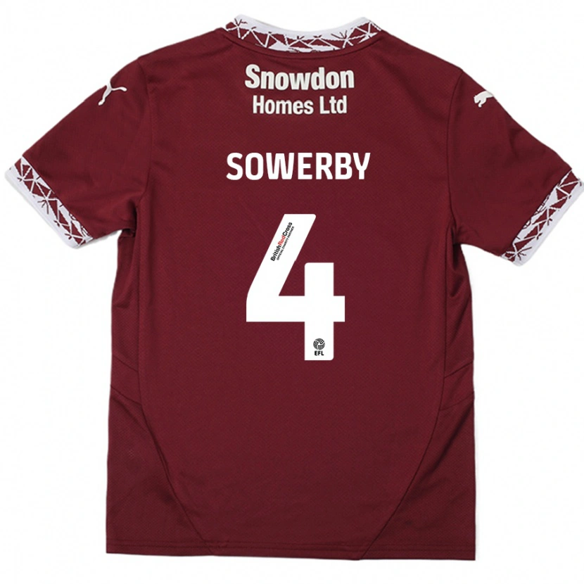 Danxen Niño Camiseta Jack Sowerby #4 Borgoña 1ª Equipación 2024/25 La Camisa México