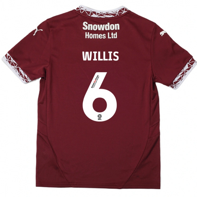 Danxen Niño Camiseta Jordan Willis #6 Borgoña 1ª Equipación 2024/25 La Camisa México