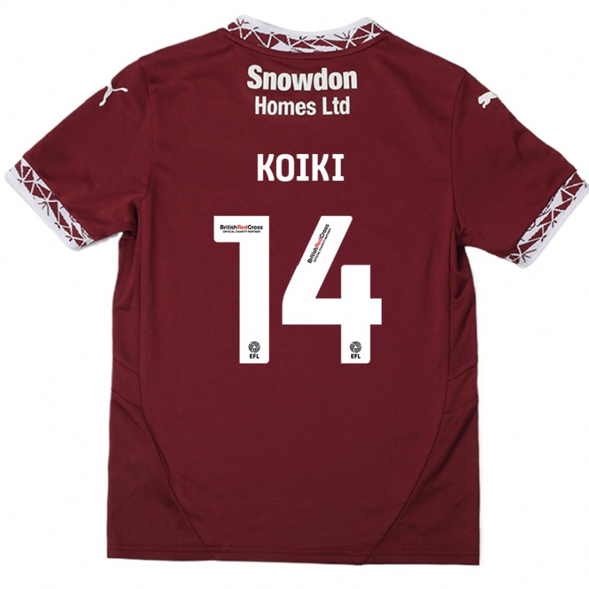 Danxen Niño Camiseta Ali Koiki #14 Borgoña 1ª Equipación 2024/25 La Camisa México