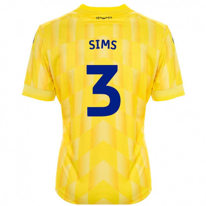 Danxen Niño Camiseta Gemma Sims #3 Amarillo 1ª Equipación 2024/25 La Camisa México