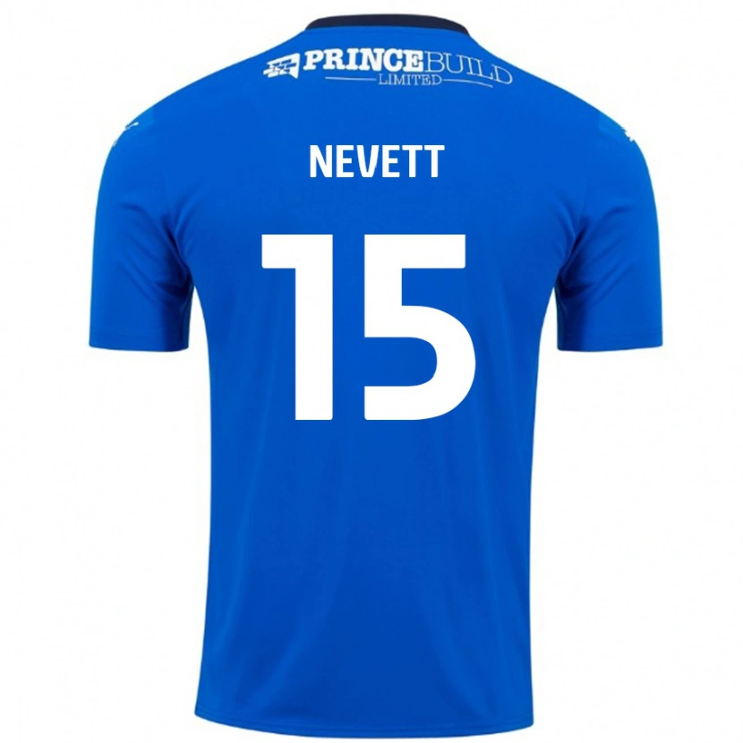 Danxen Niño Camiseta George Nevett #15 Azul Blanco 1ª Equipación 2024/25 La Camisa México