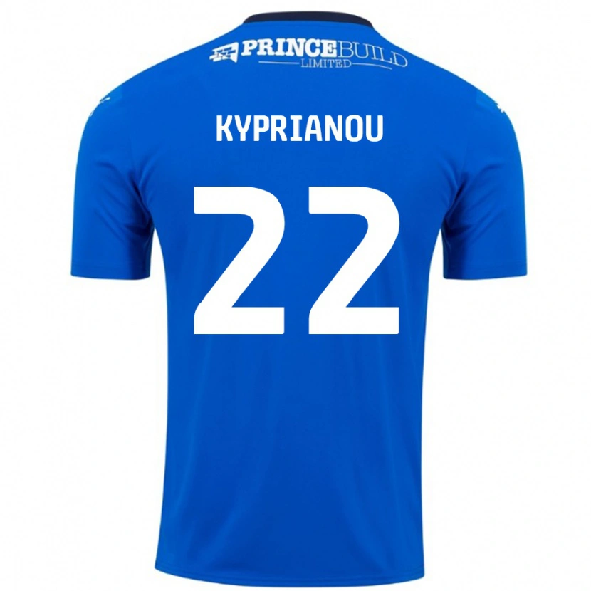 Danxen Niño Camiseta Hector Kyprianou #22 Azul Blanco 1ª Equipación 2024/25 La Camisa México