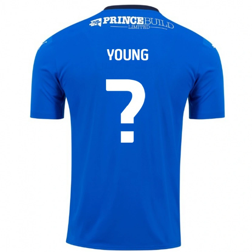 Danxen Niño Camiseta Tyler Young #0 Azul Blanco 1ª Equipación 2024/25 La Camisa México