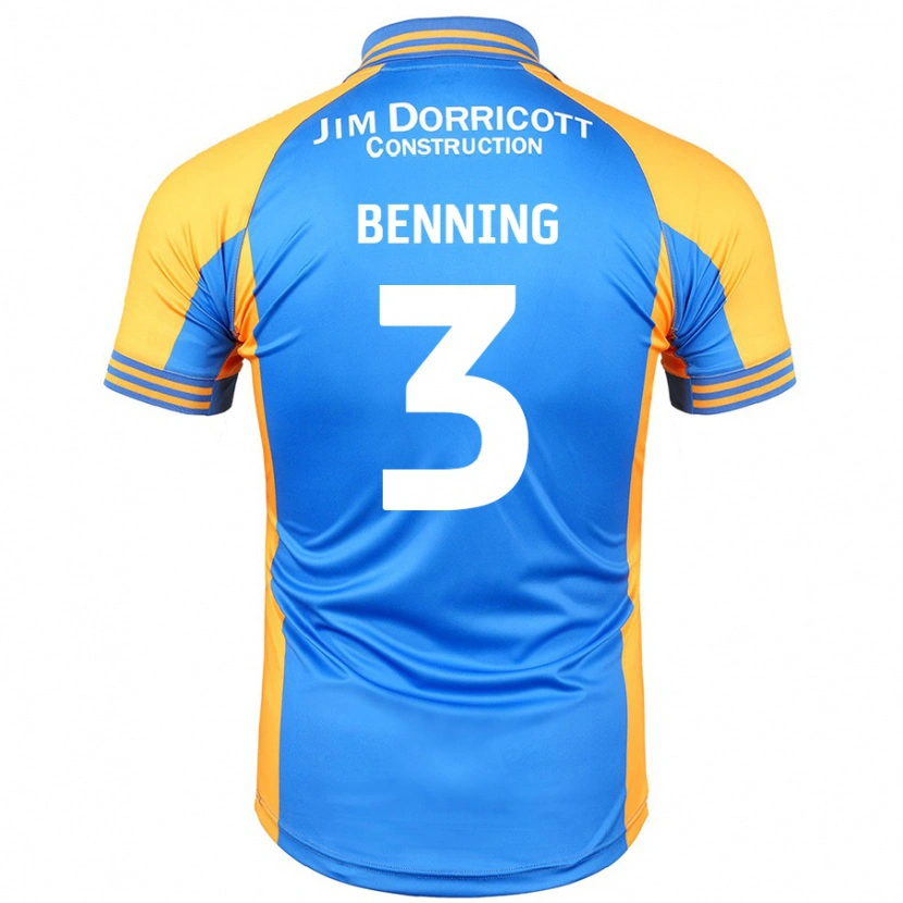 Danxen Niño Camiseta Mal Benning #3 Azul Ámbar 1ª Equipación 2024/25 La Camisa México