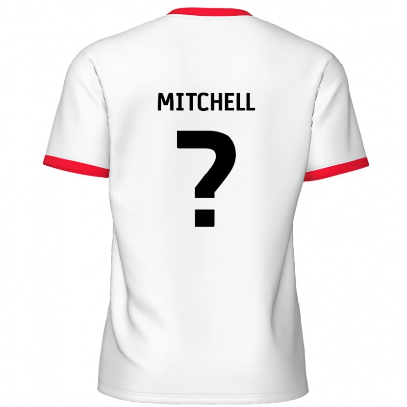 Danxen Niño Camiseta Rylee Mitchell #0 Blanco Rojo 1ª Equipación 2024/25 La Camisa México