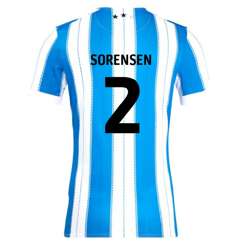 Danxen Niño Camiseta Lasse Sørensen #2 Azul Blanco 1ª Equipación 2024/25 La Camisa México