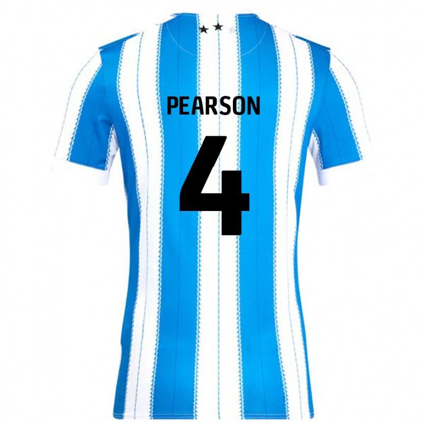 Danxen Niño Camiseta Matty Pearson #4 Azul Blanco 1ª Equipación 2024/25 La Camisa México