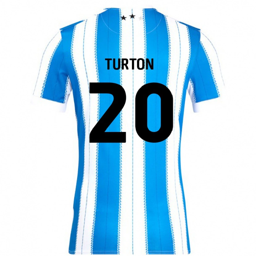Danxen Niño Camiseta Ollie Turton #20 Azul Blanco 1ª Equipación 2024/25 La Camisa México