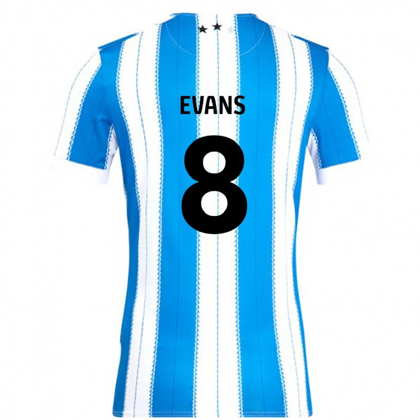 Danxen Niño Camiseta Charley Evans #8 Azul Blanco 1ª Equipación 2024/25 La Camisa México