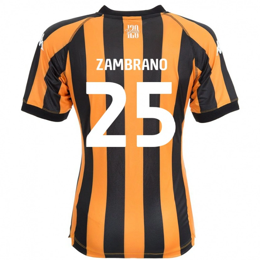 Danxen Niño Camiseta Óscar Zambrano #25 Negro Ámbar 1ª Equipación 2024/25 La Camisa México