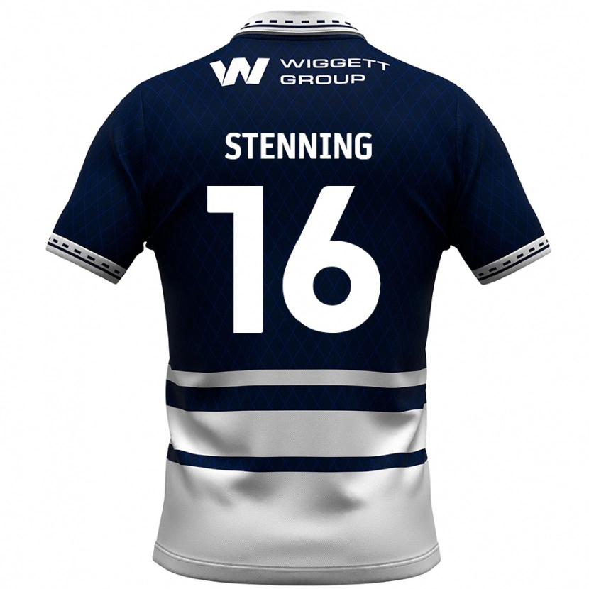 Danxen Niño Camiseta Ellie Stenning #16 Azul Marino Blanco 1ª Equipación 2024/25 La Camisa México