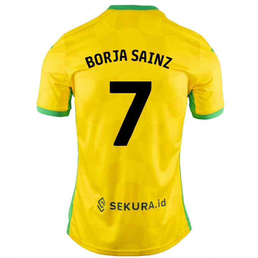 Danxen Niño Camiseta Borja Sainz #7 Amarillo Verde 1ª Equipación 2024/25 La Camisa México