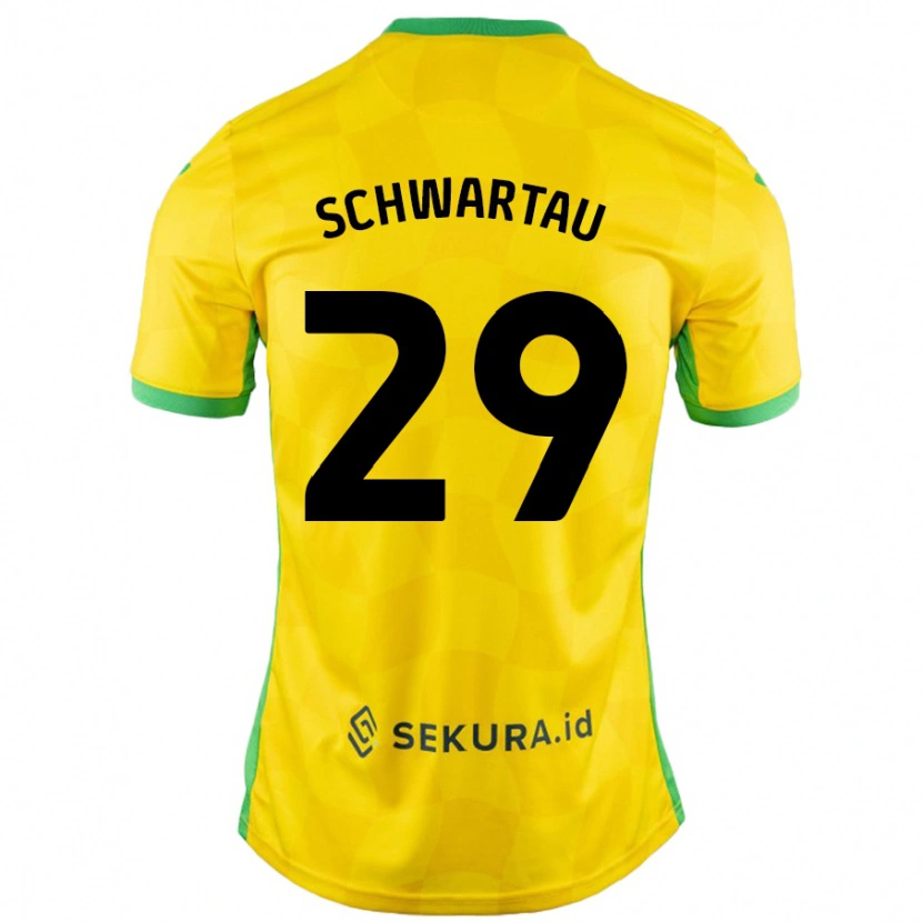 Danxen Niño Camiseta Oscar Schwartau #29 Amarillo Verde 1ª Equipación 2024/25 La Camisa México