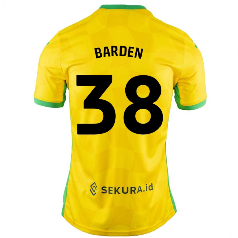 Danxen Niño Camiseta Daniel Barden #38 Amarillo Verde 1ª Equipación 2024/25 La Camisa México