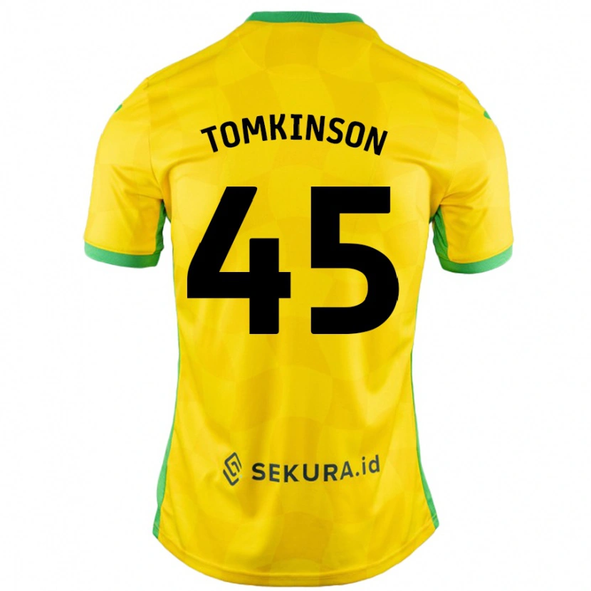 Danxen Niño Camiseta Jonathan Tomkinson #45 Amarillo Verde 1ª Equipación 2024/25 La Camisa México