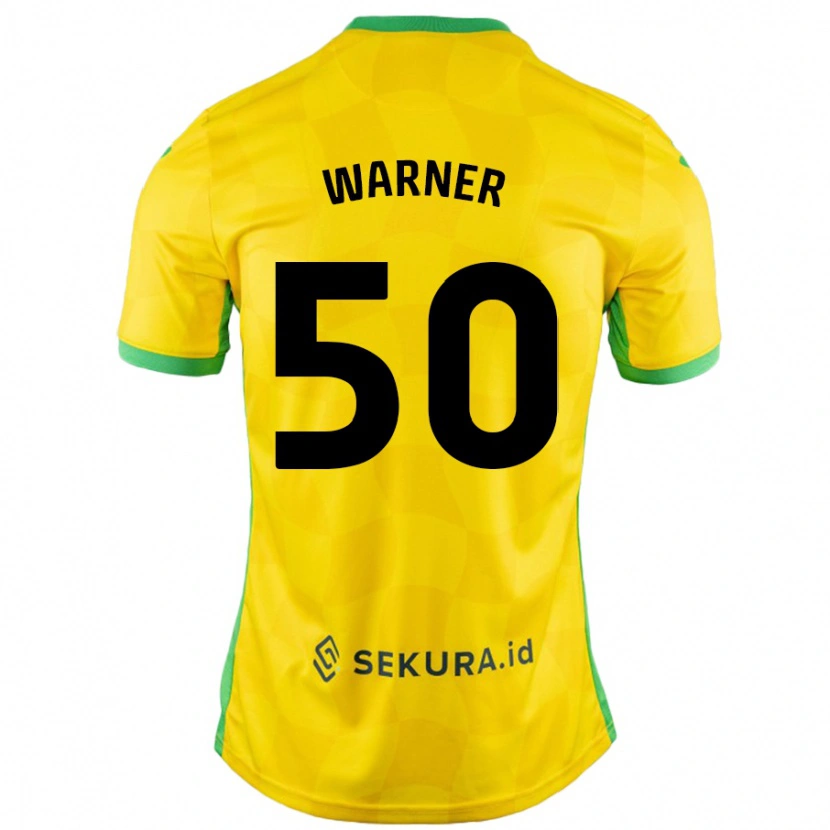 Danxen Niño Camiseta Jaden Warner #50 Amarillo Verde 1ª Equipación 2024/25 La Camisa México